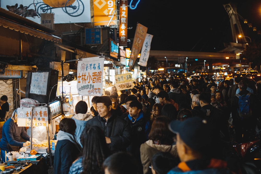 group of people infront of store