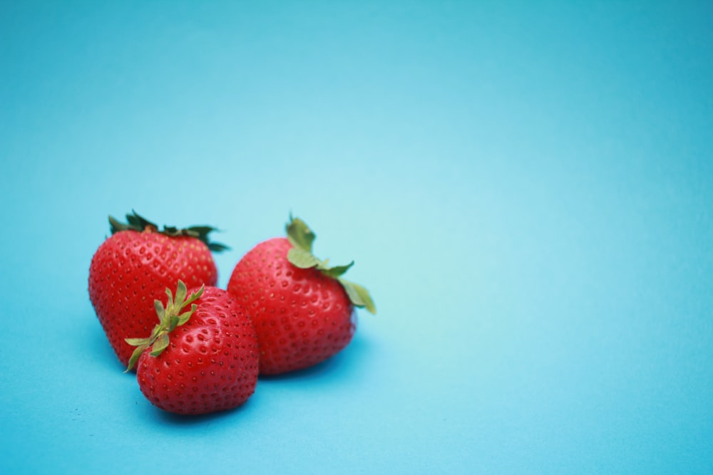 three strawberries