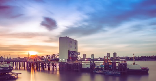 landscape photography of white concrete building in Woolwich Ferry United Kingdom