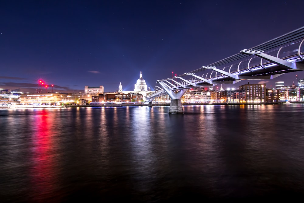 wire bridge near city