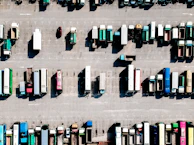 aerial photo of parking lot during daytime