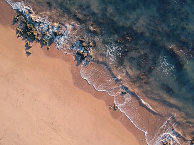 aerial photo of beach shore aerial zoom background