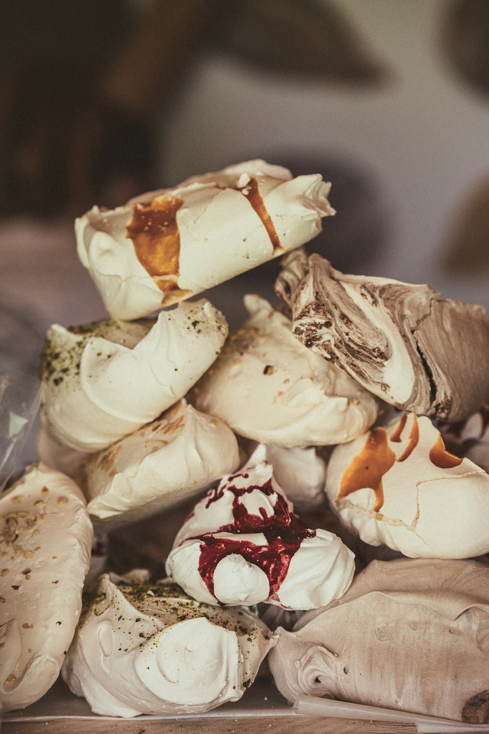 ice creams in shallow focus lens