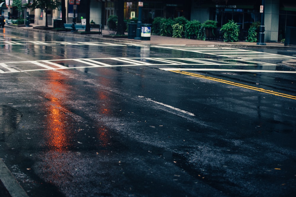 empty wet road