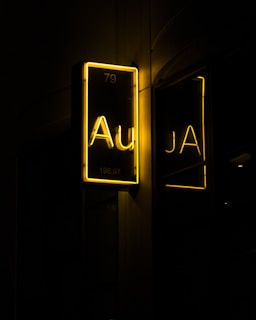 yellow Au neon light signage