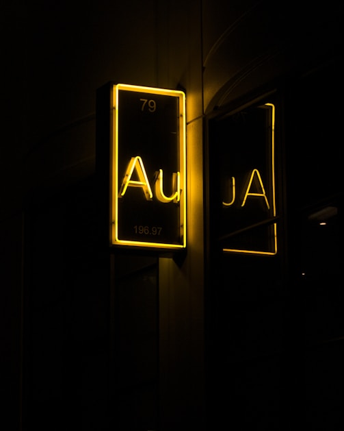 yellow Au neon light signage