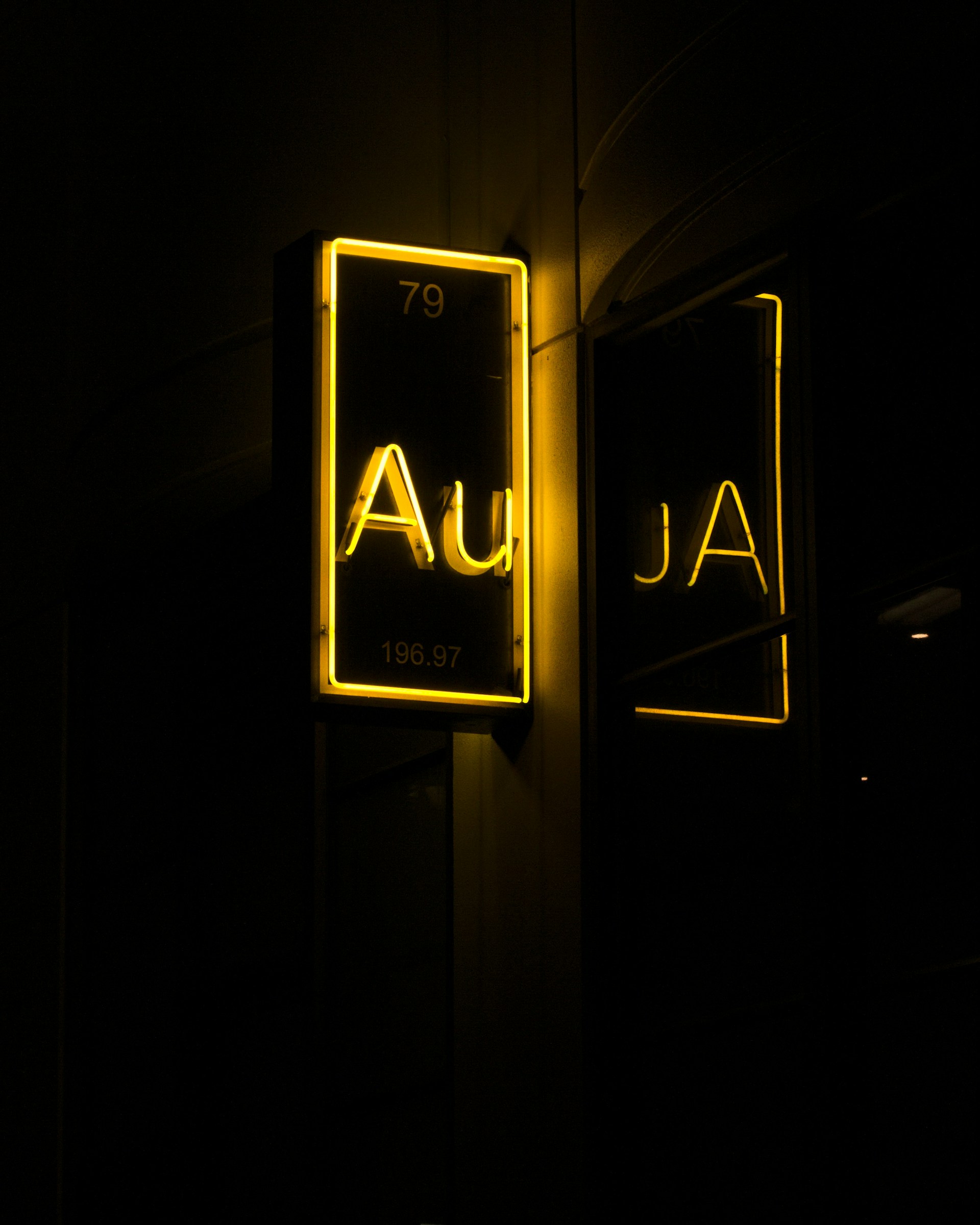 yellow Au neon light signage