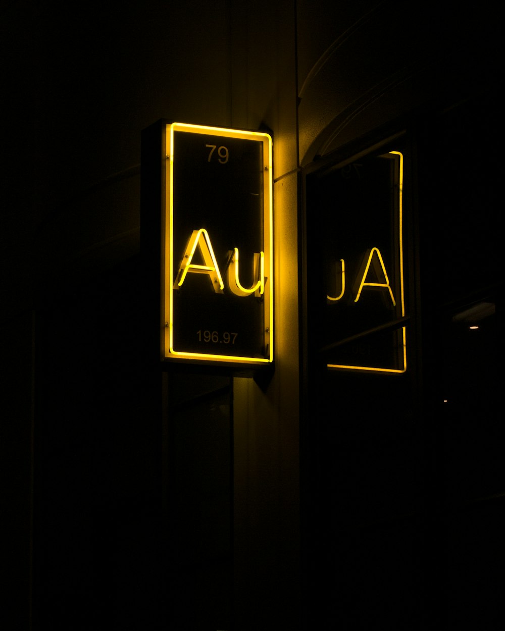 yellow Au neon light signage
