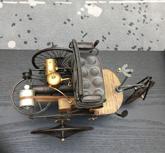 Close-up of a luxury tricycle's detailed craftsmanship and premium materials.