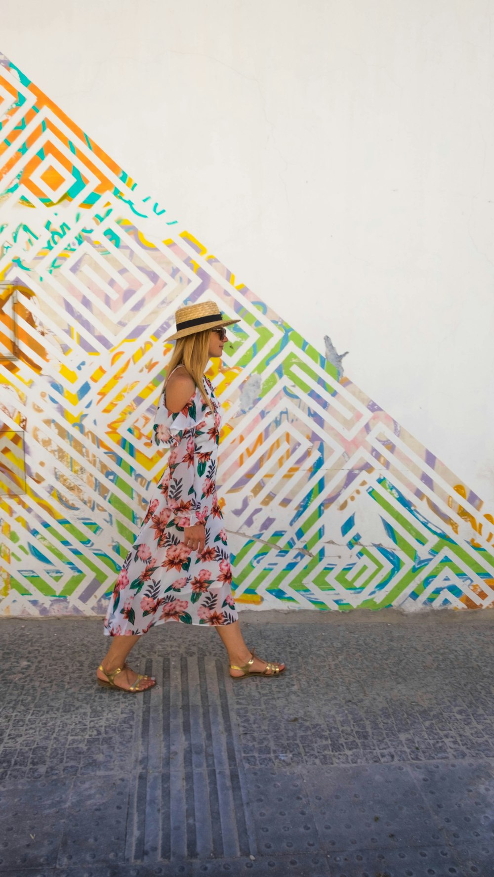 woman walking on road