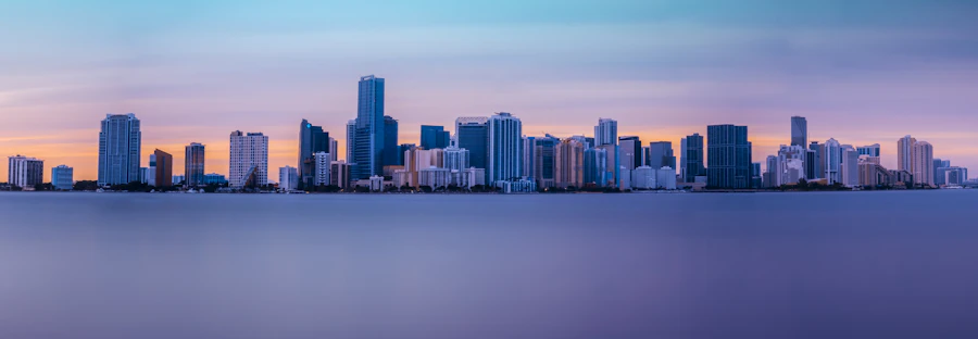 Fall VIP Previews - silhouette de Miami au coucher du soleil