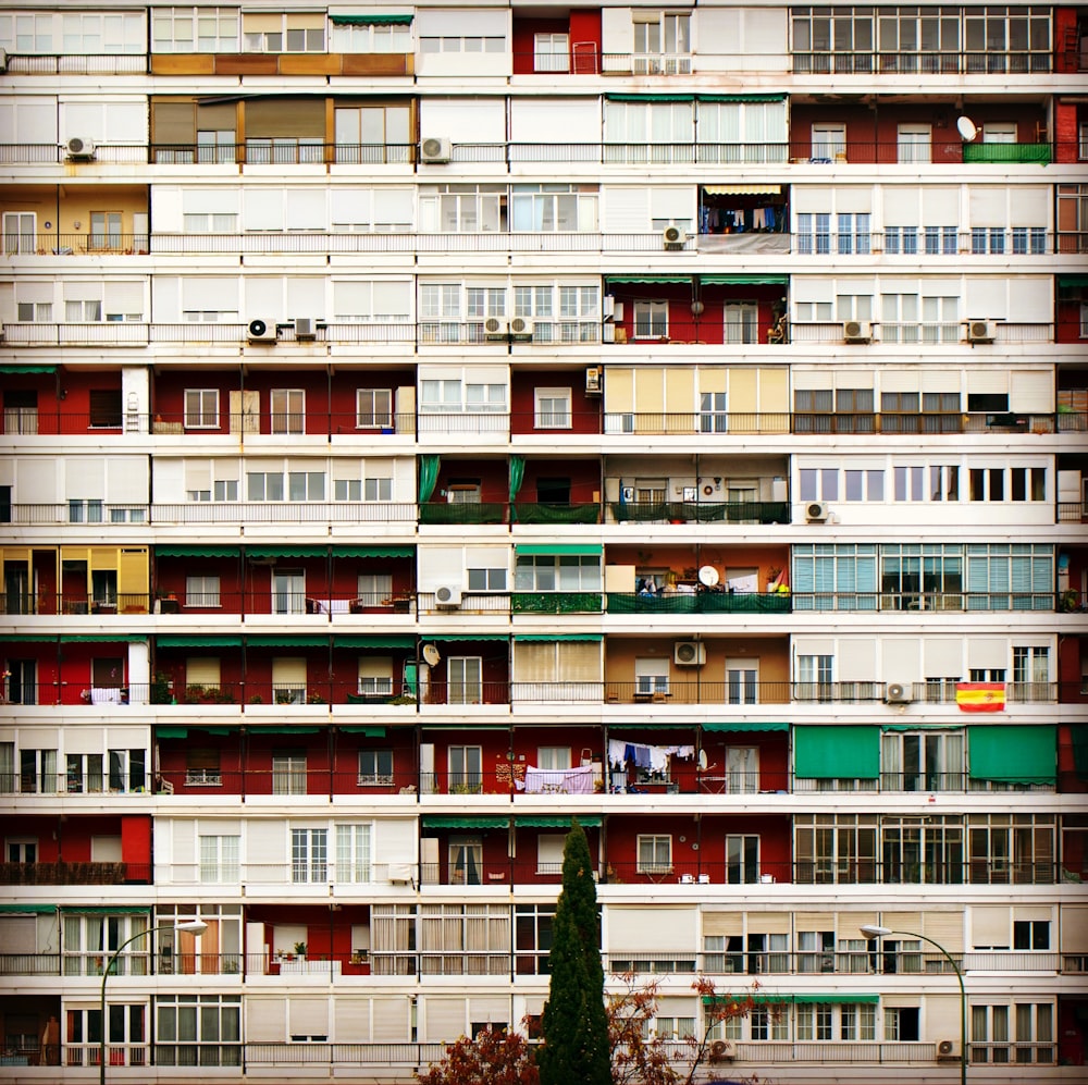 a very tall building with lots of windows