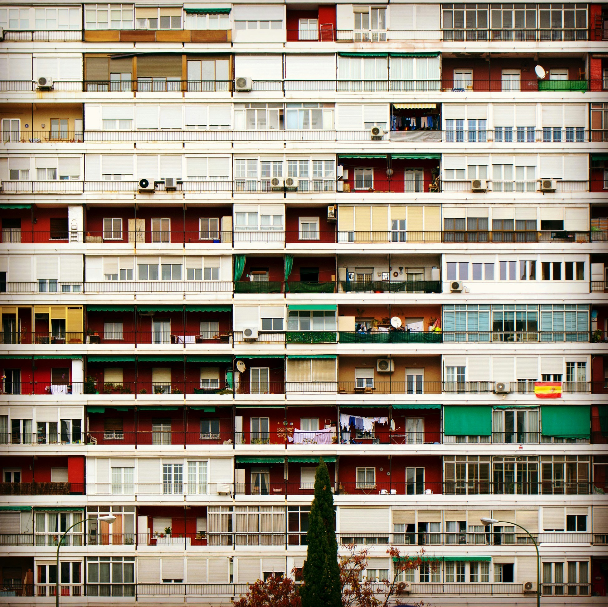 This is one of the massive buildings near Madrid. Built in 1953 it’s known as “The Hive”.