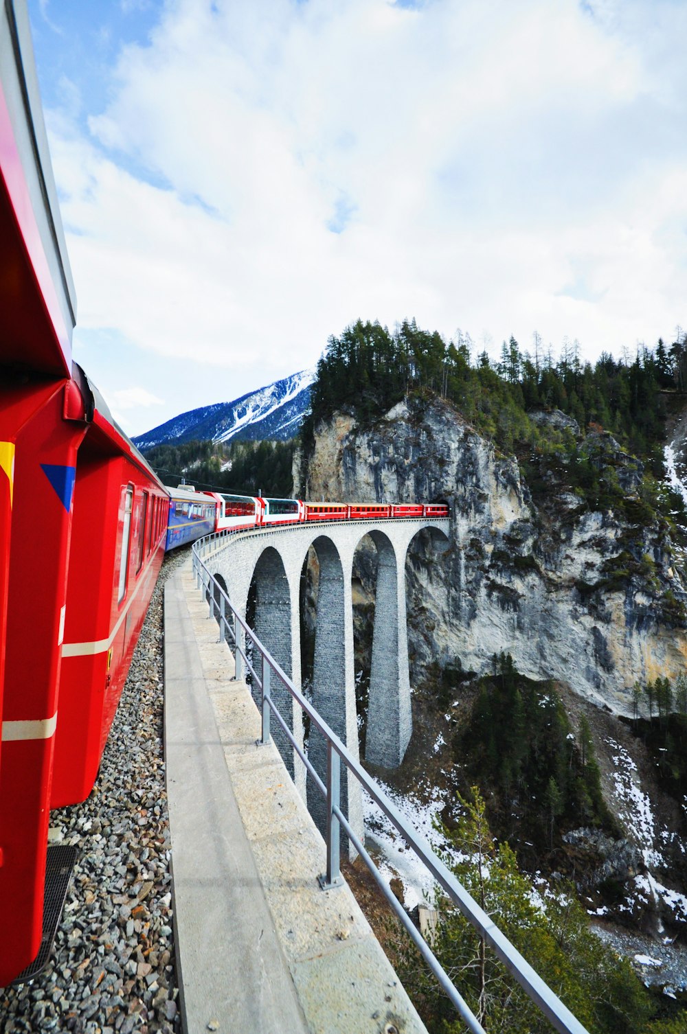 scenery of mountain and bridge