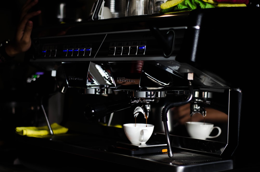 coffee cup on espresso maker