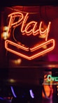 red Play neon light signage