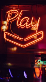 red Play neon light signage