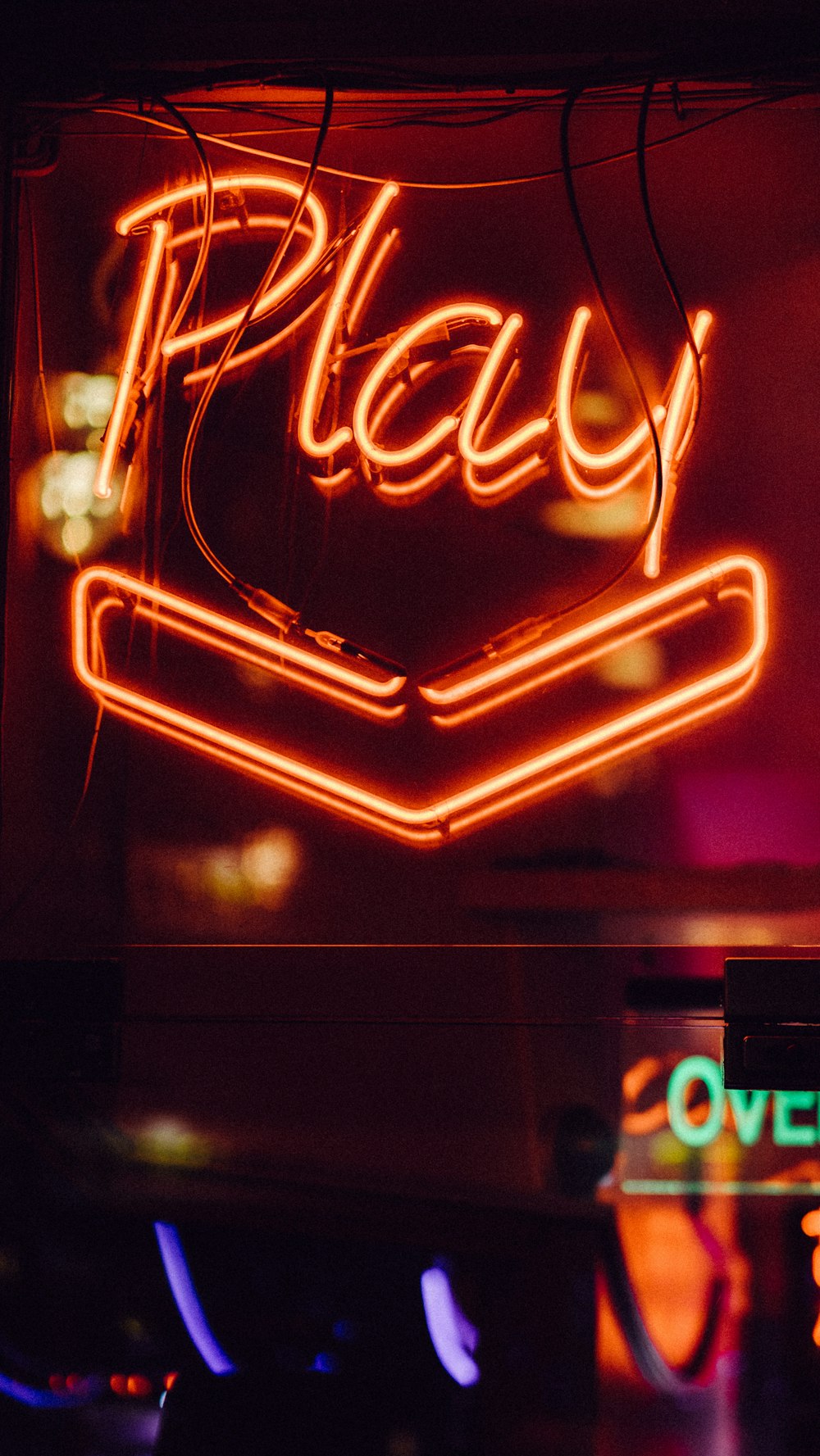 red Play neon light signage