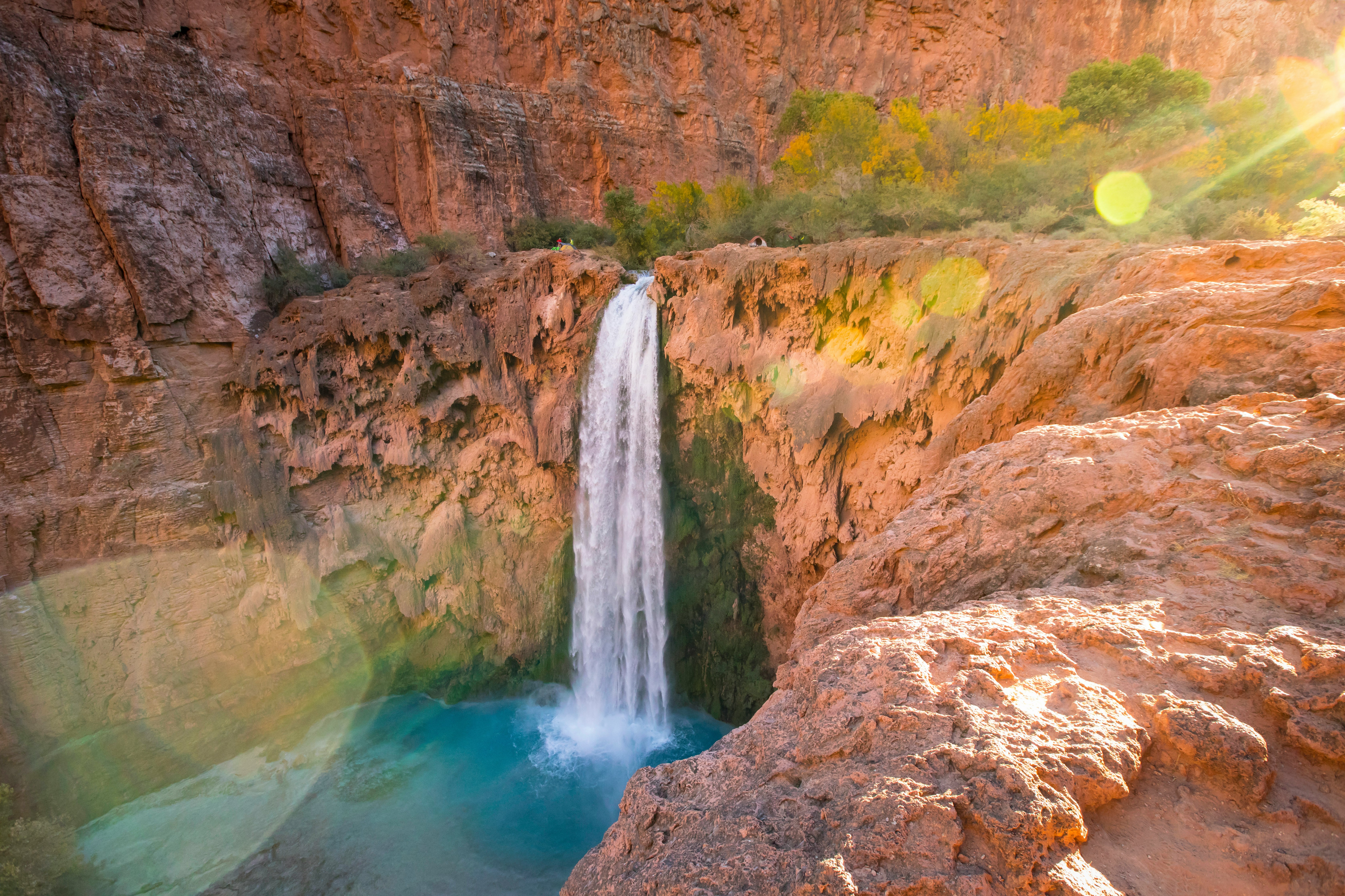 time lapse photography of water falls