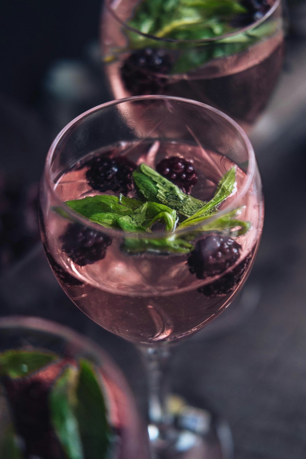 clear wine glass with filled clear liquid