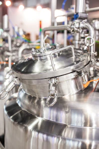 close up photography of stainless steel tank