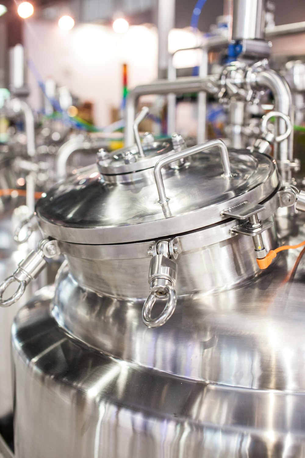 close up photography of stainless steel tank