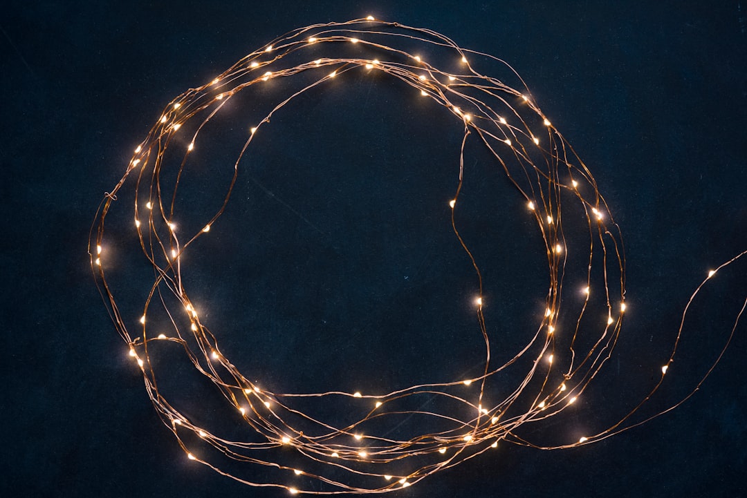  string lights on blue textile string