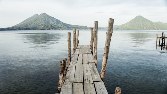 gray dock in Lake Atitlán Guatemala