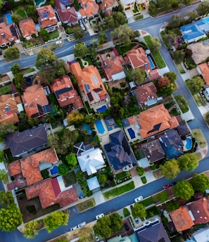 top view photo of houses