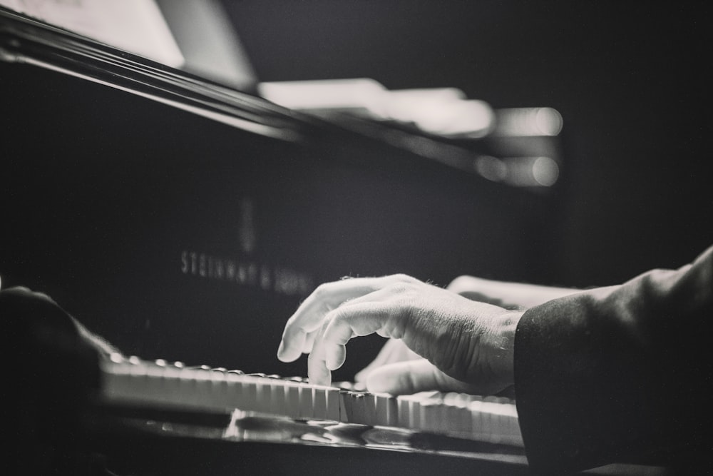 person playing piano