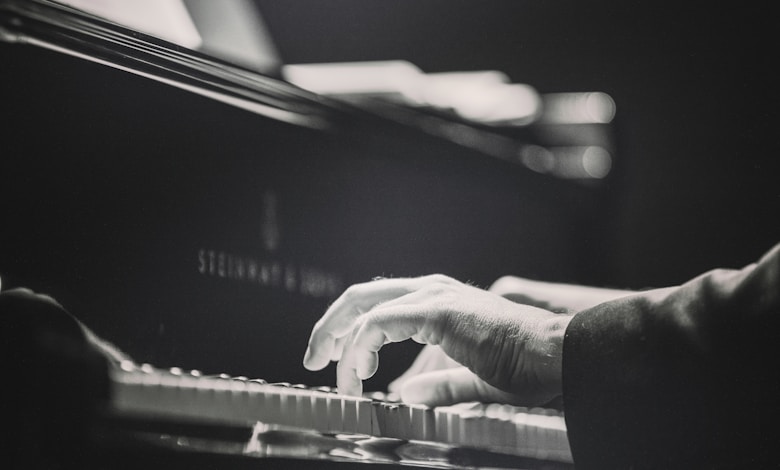 person playing piano