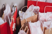 shallow focus photography of paper bags