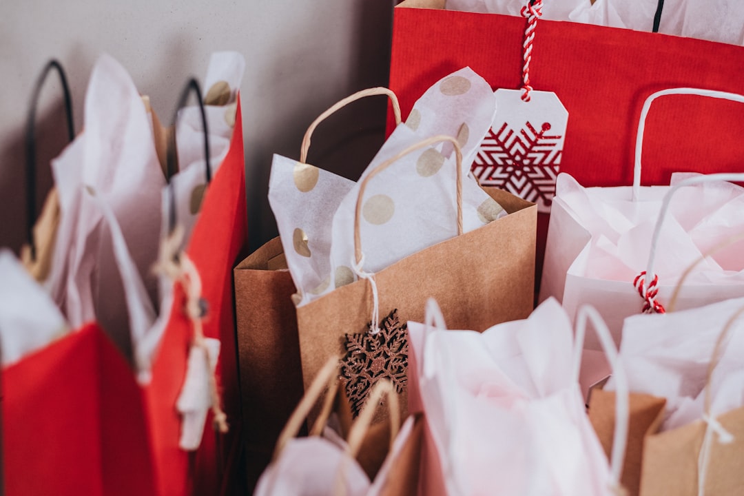 shallow focus photography of paper bags,