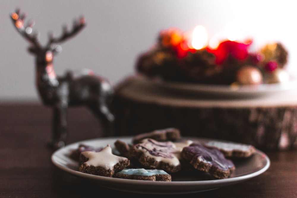 cookies on white plate