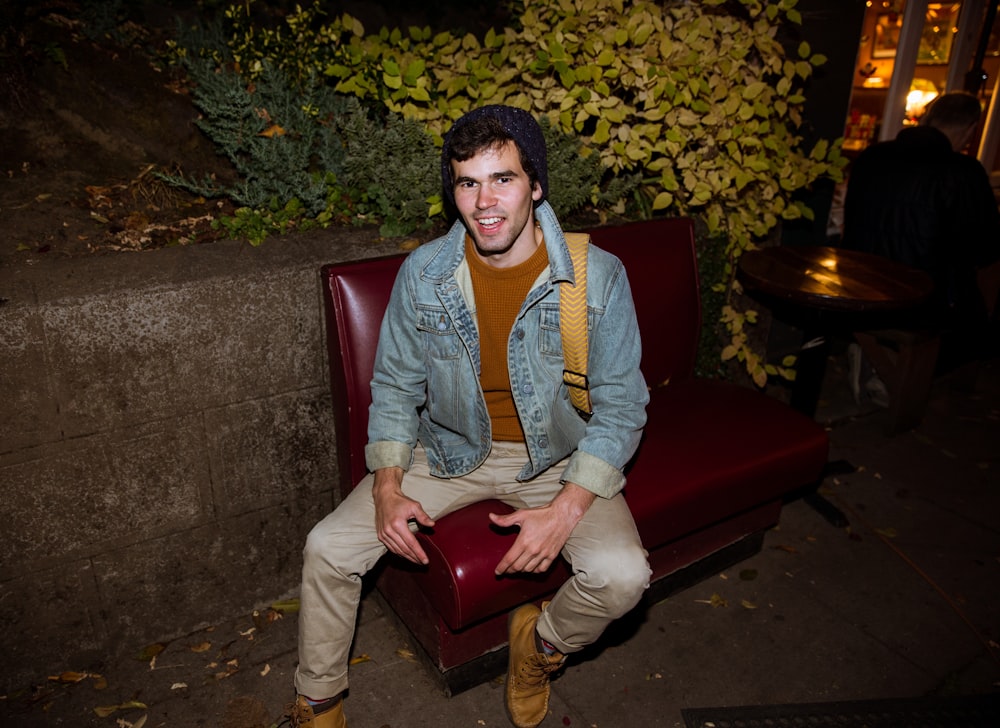 man in blue denim jacket