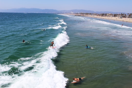 time lapse photography of surfer on wave in Venice United States
