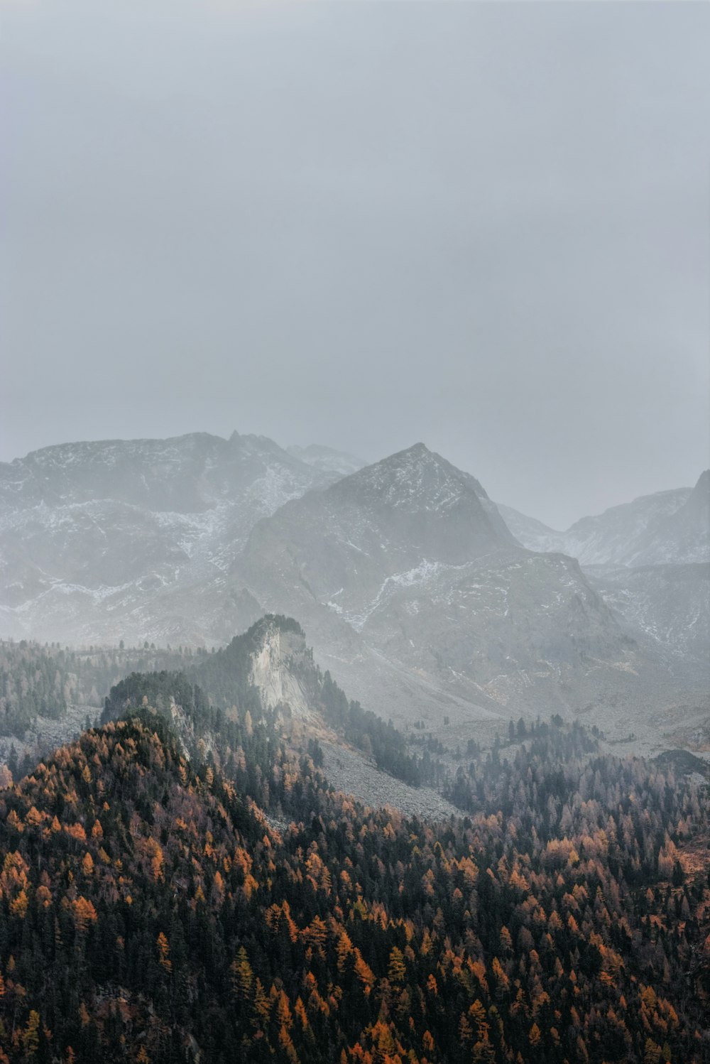 mountain range under sky