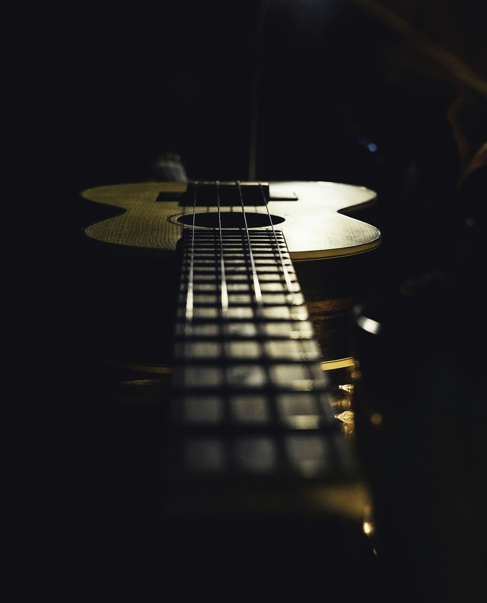 ukulele on wooden surface