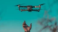 tilt shift lens photo of mini drone