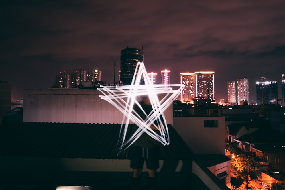 man holding star light