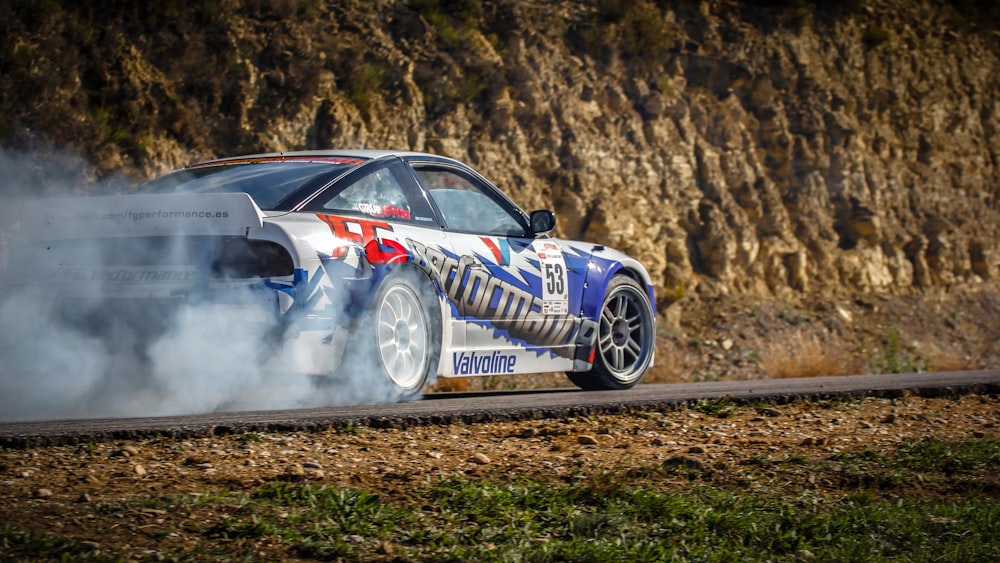 Valvoline car drifting on road