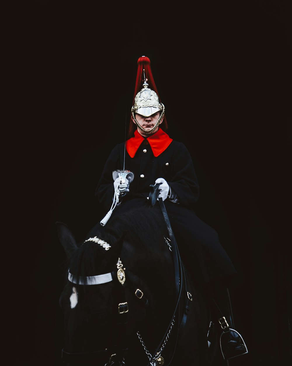 man riding horse