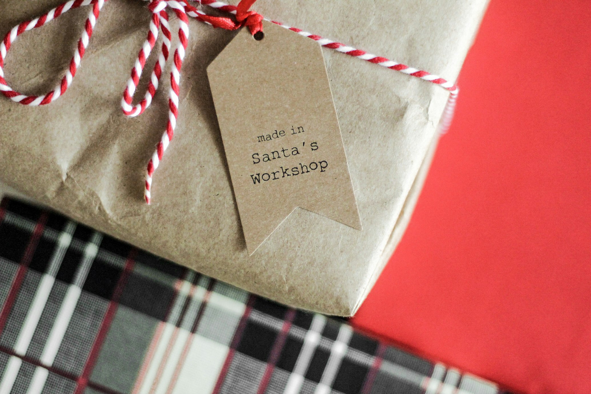Sustainably wrapped Christmas gift
