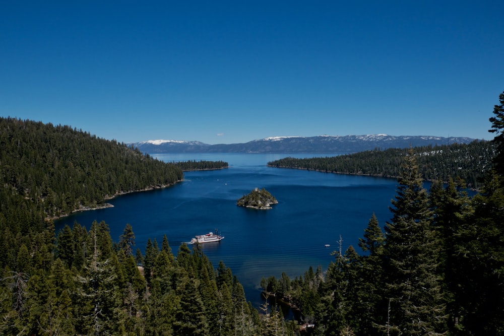 aerial view photography of cruise ship on body of water