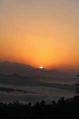sun peeping on ice mountain
