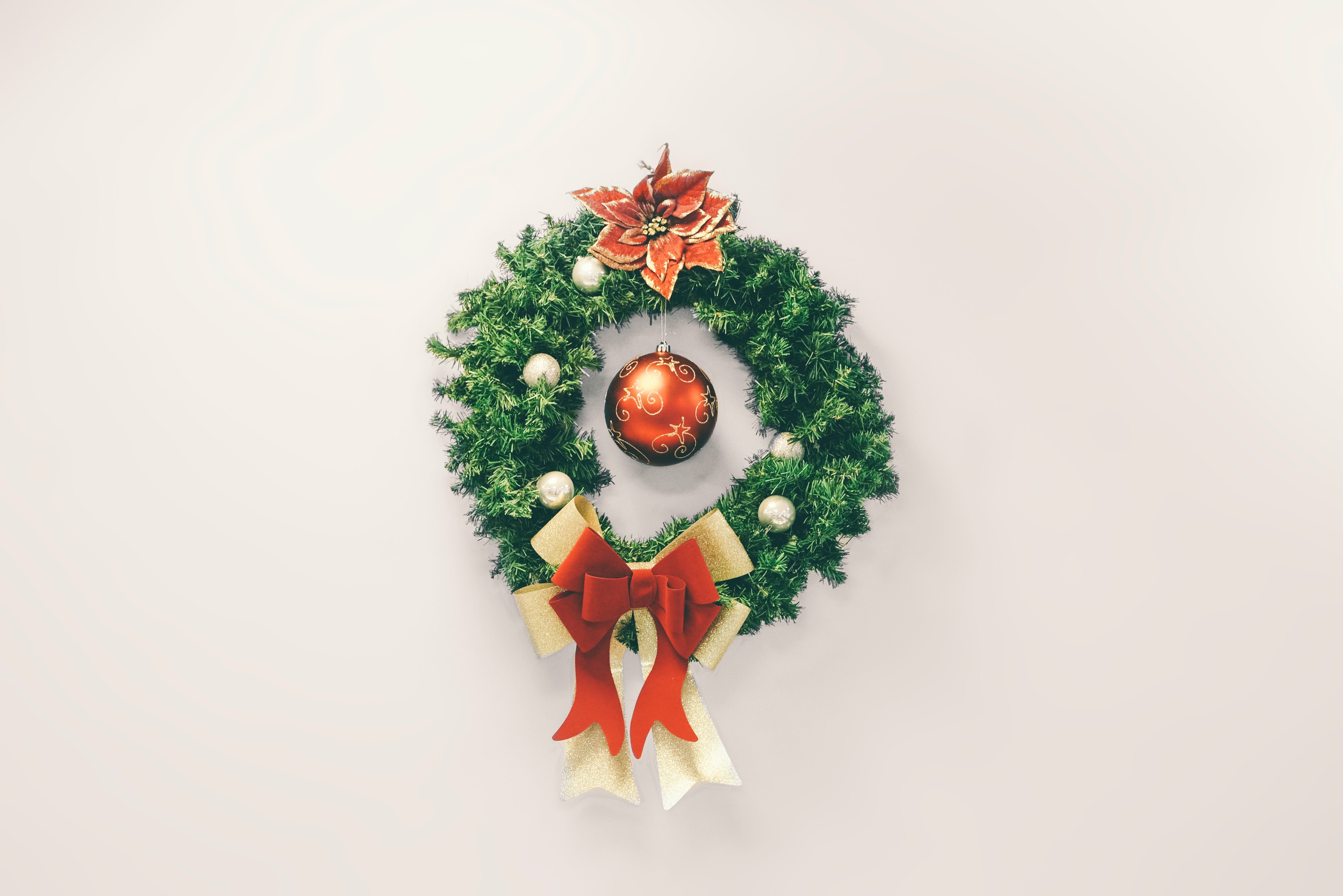 This lovely wreath adorns an otherwise plain wall in the Salvation Army building in Central Harlem during the holiday season.