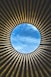 round blue and white hole under blue and white sky