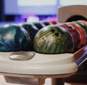 macro shot of assorted bowling balls