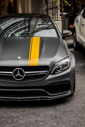 black Mercedes-Benz car