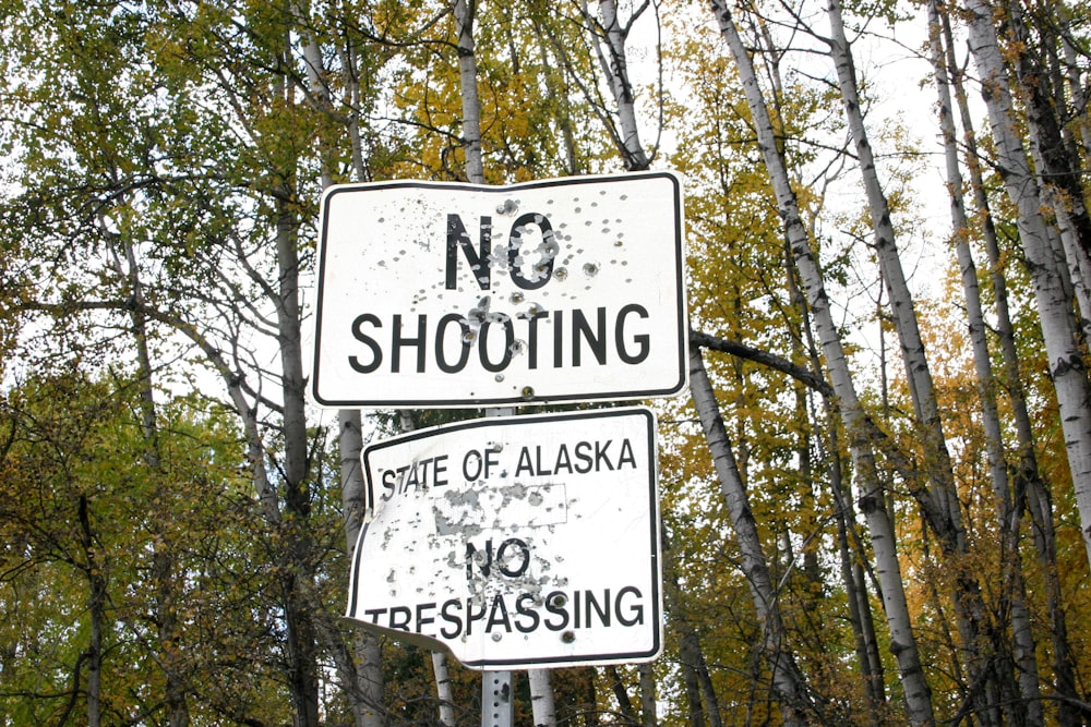 No Shooting signage